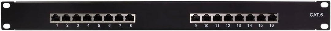 LogiLink Professional EconLine Cat.6 (250 MHz) Patchpanel - Verteilerfeld, 19", STP (geschirmt) 16-P