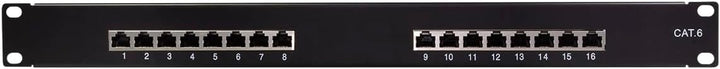 LogiLink Professional EconLine Cat.6 (250 MHz) Patchpanel - Verteilerfeld, 19", STP (geschirmt) 16-P