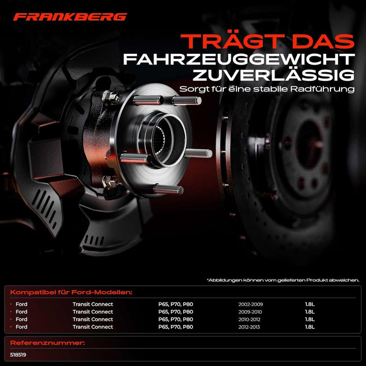 Frankberg 1x Radnabe Radlagersatz ohne Radlager Vorderachse Links oder Rechts Kompatibel mit Transit