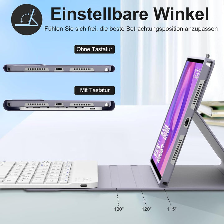 FOGARI Tastatur Hülle für Lenovo Idea Tab 11 Zoll 2025/Tab M11 2024, QWERTZ Deutsches Magnetisch Abn