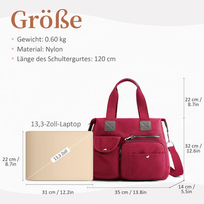 DIRRONA Elegant Damen Umhängetasche Gross Kapazität Handtasche Casual Reise Schultertasche Multi Tas