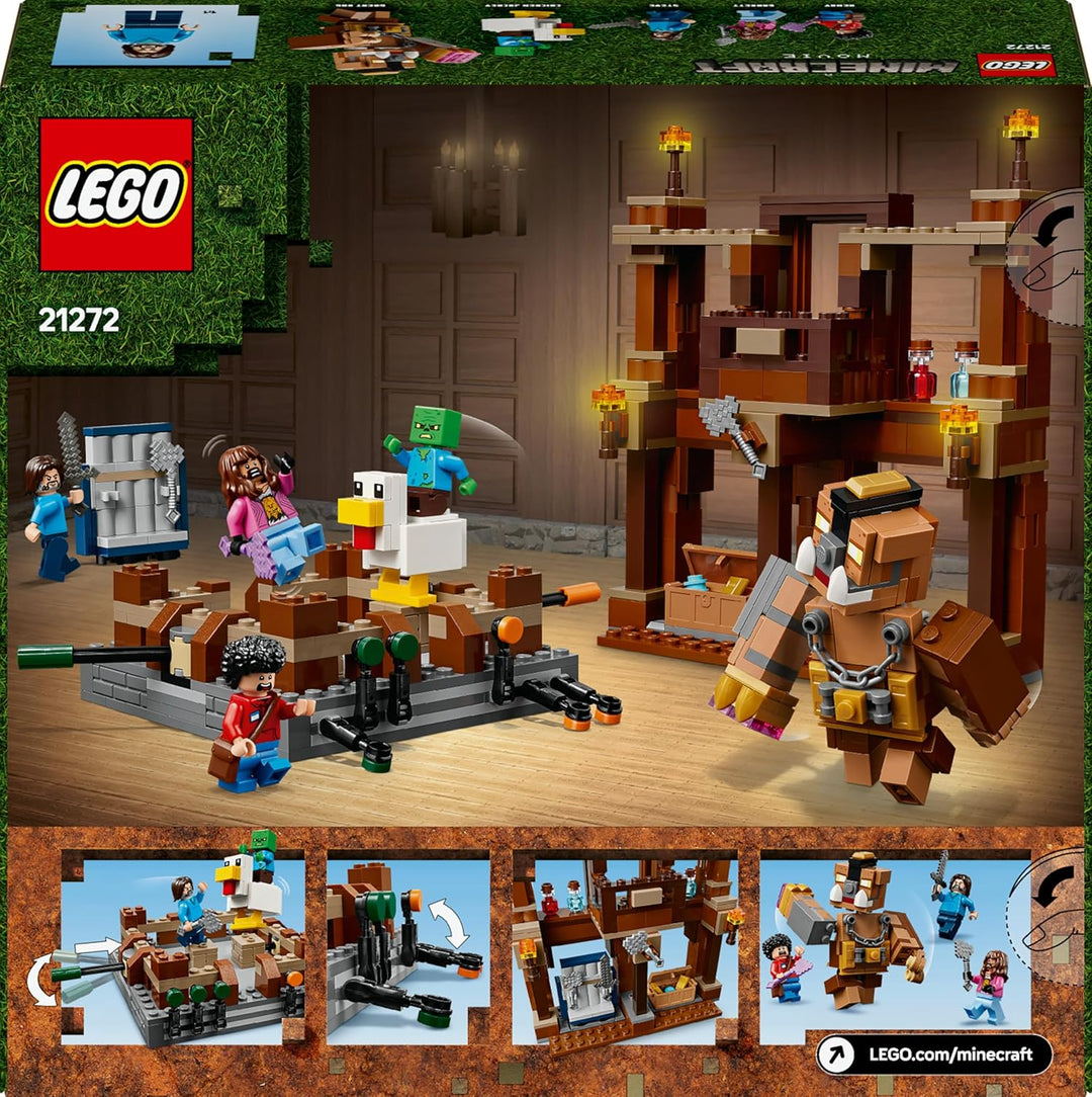 LEGO Minecraft Waldanwesen mit Boxring - Interaktives Gaming Spielzeug- Baby-Zombie, Steve, Garret u