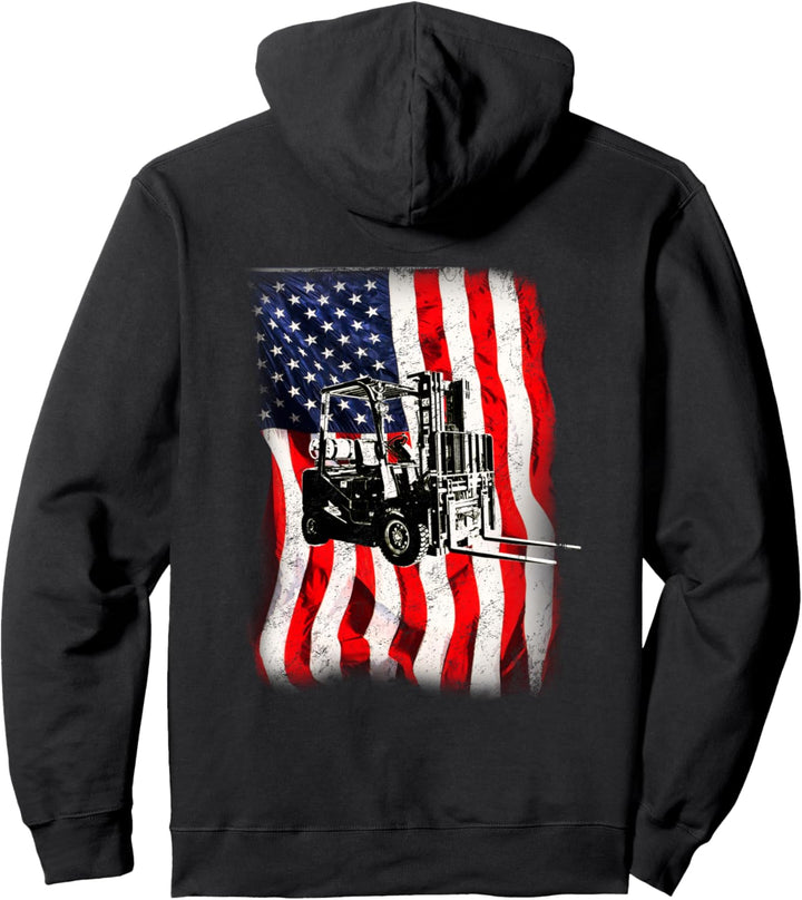 Gabelstaplerfahrer-Design auf der Rückseite der Kleidung Pullover Hoodie