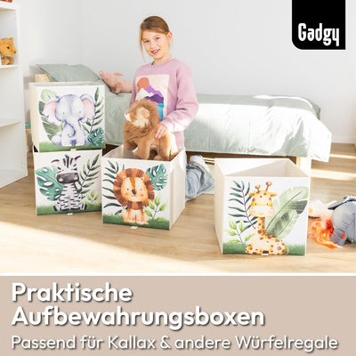 Gadgy Aufbewahrungsbox Kinder - Aufbewahrungsbox Kinderzimmer 4er Set - Kompatibel mit Kallax Boxen