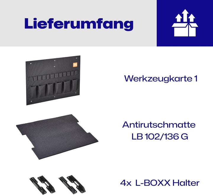 L-BOXX Sortimo Werkzeugkarte und Antirutschmatte inkl. L-BOXX Halter WK1, WK1