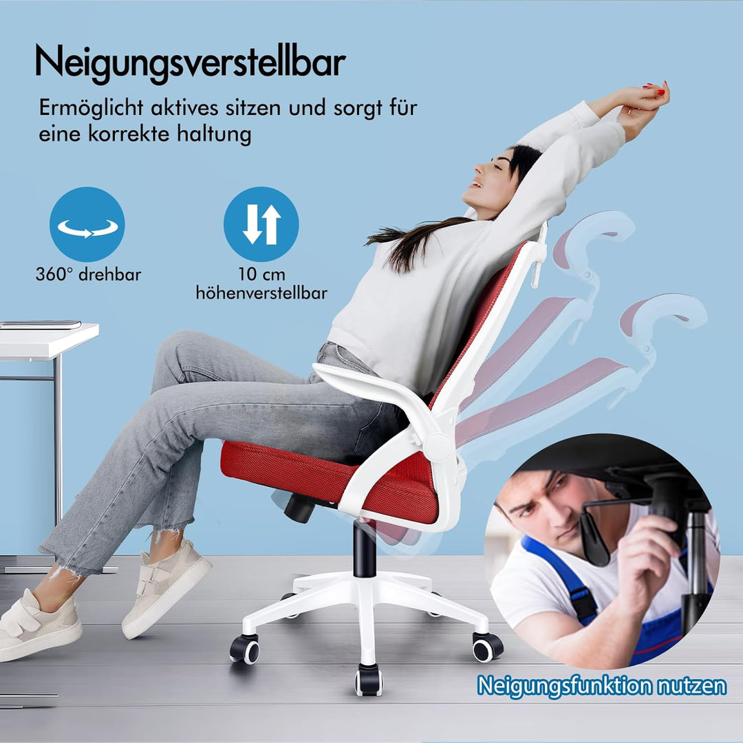 ALFORDSON Bürostuhl, Sessel mit Kopfstütze, Computer-Schreibtischstuhl mit Lordosenstütze, Drehstuhl