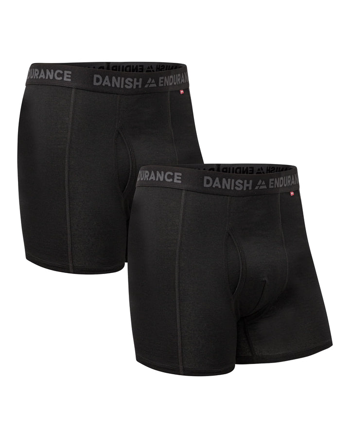 DANISH ENDURANCE Merino Boxershorts Herren, 2er Pack | Merino Boxershorts mit oder ohne Eingriff, Ge