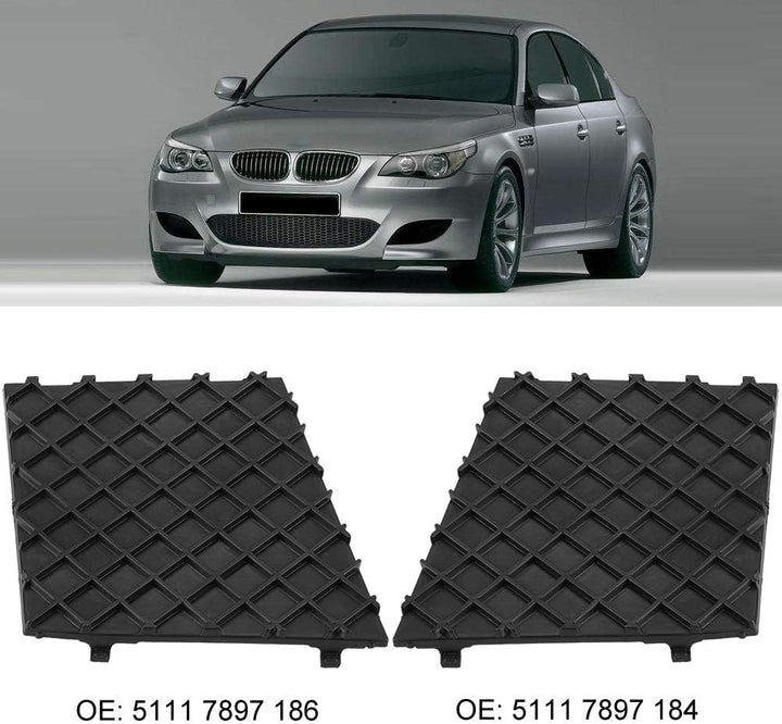 Broco Paar Left & RightFront Auto Lower Grill Mesh-Gitter-Abdeckung Trim for BMW E60 E61
