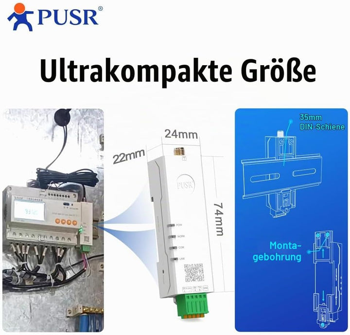 DIN-Schiene 12dBm 5KM 2.4G Lora Wireless Modem Modbus Transparente Übertragung RS485 zu LoRa at Comm