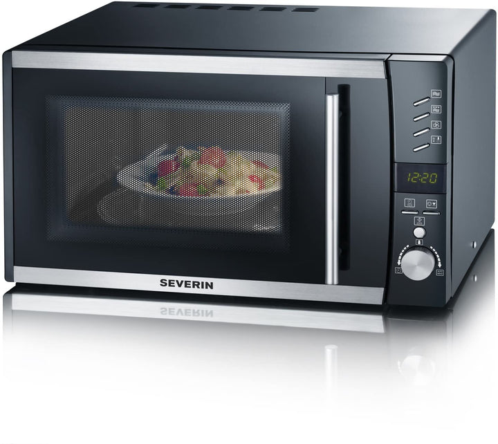 Severin MW 7864 Mikrowelle / 23 L / schwarz / Auftauprogramm / separate Grilleinrichtung