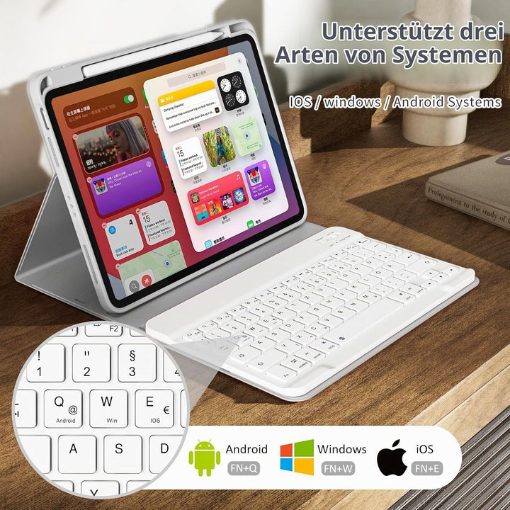 Hülle mit Tastatur für iPad Air 11 Zoll (2025 M3/2024 M2), iPad Air 5./4. Gen(2022/2020) 10.9 Zoll,