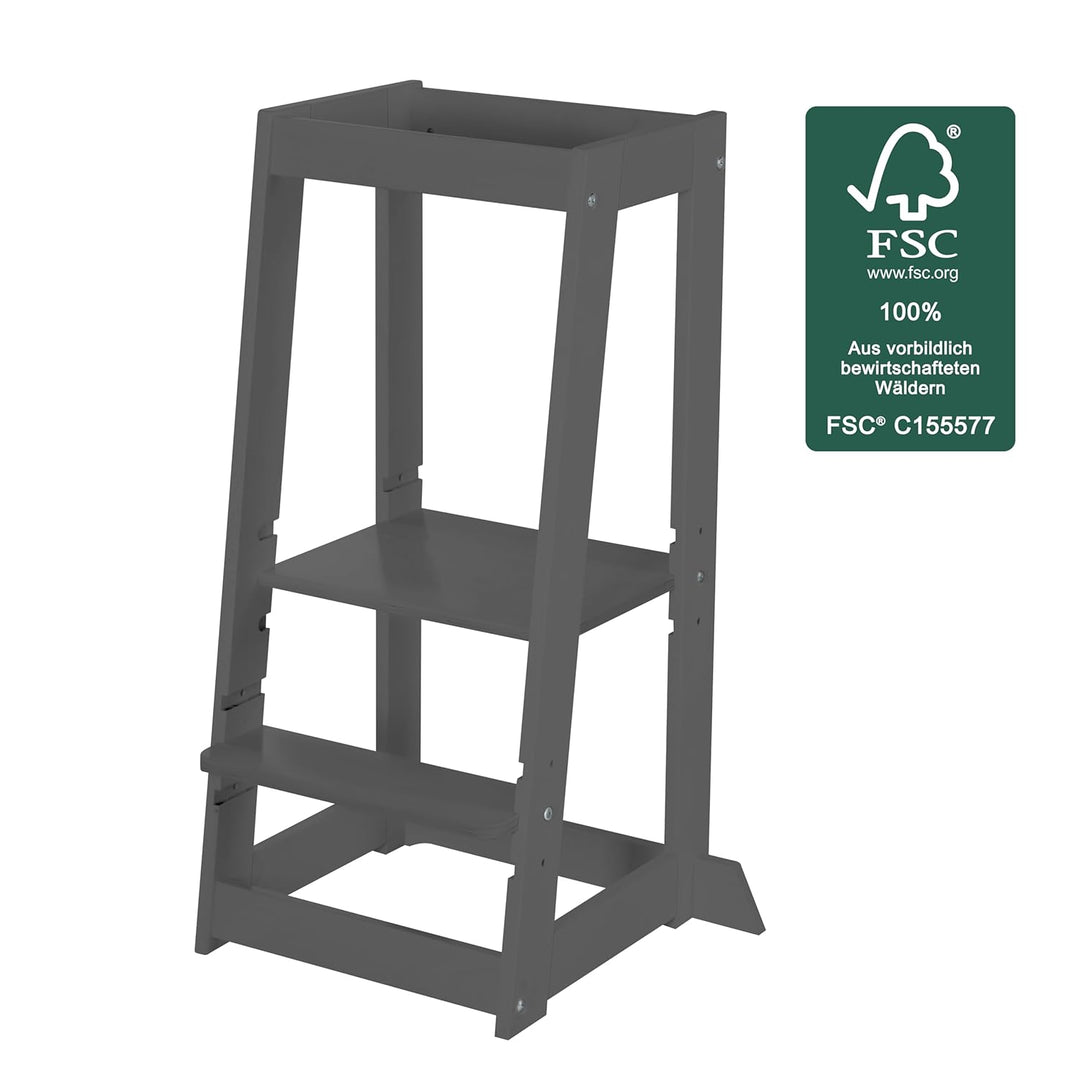 roba Lernturm nach Montessori - Sicherer Tritthocker für Kinder - Ideal als Küchenhelfer - Bis 80 kg