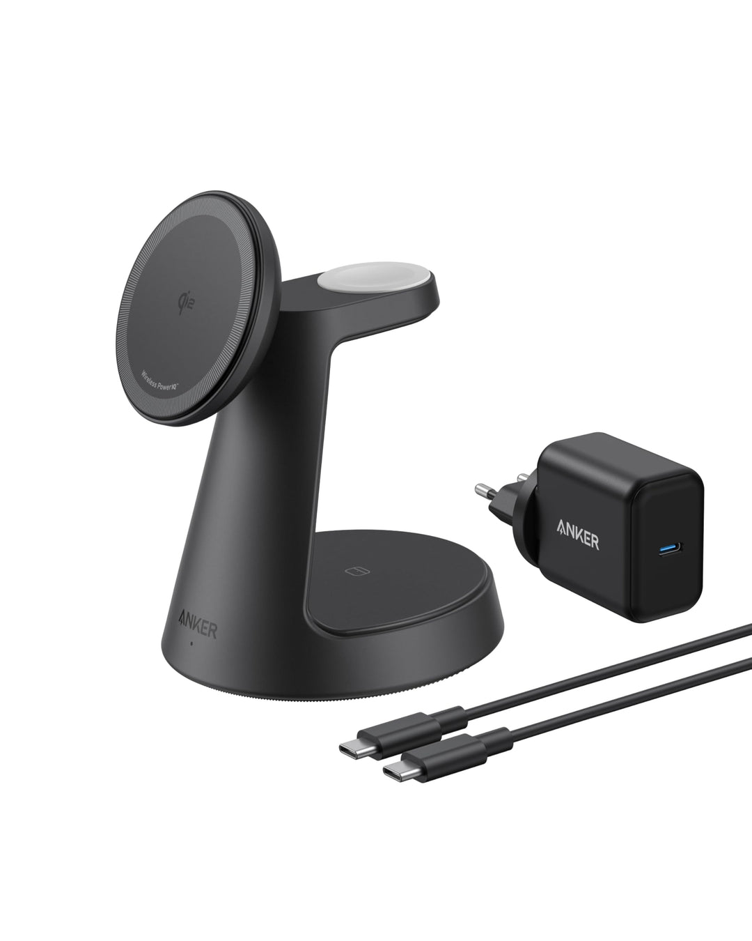 Anker MagGo 3-in-1 15W MagSafe kompatibles Ladegerät, iPhone Induktive Ladestation, Qi2-zertifiziert