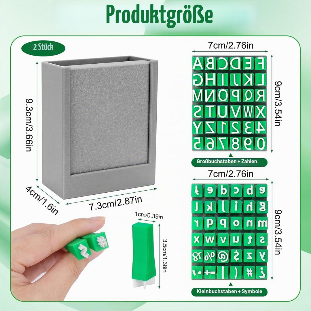 Alphabet Tonstempel Set, 2 Sets Alphabet Buchstaben Stempel für Ton und Keramik, mit Buchstaben Anza