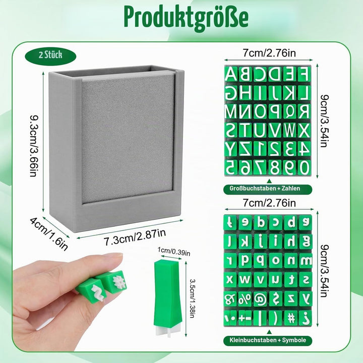 Alphabet Tonstempel Set, 2 Sets Alphabet Buchstaben Stempel für Ton und Keramik, mit Buchstaben Anza