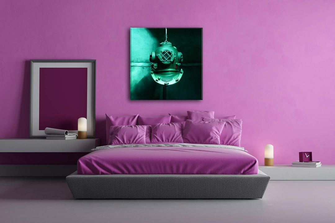 deyoli Dark alte antike Taucherglocke Format: 60x60 als Leinwandbild, Motiv fertig gerahmt auf Echth