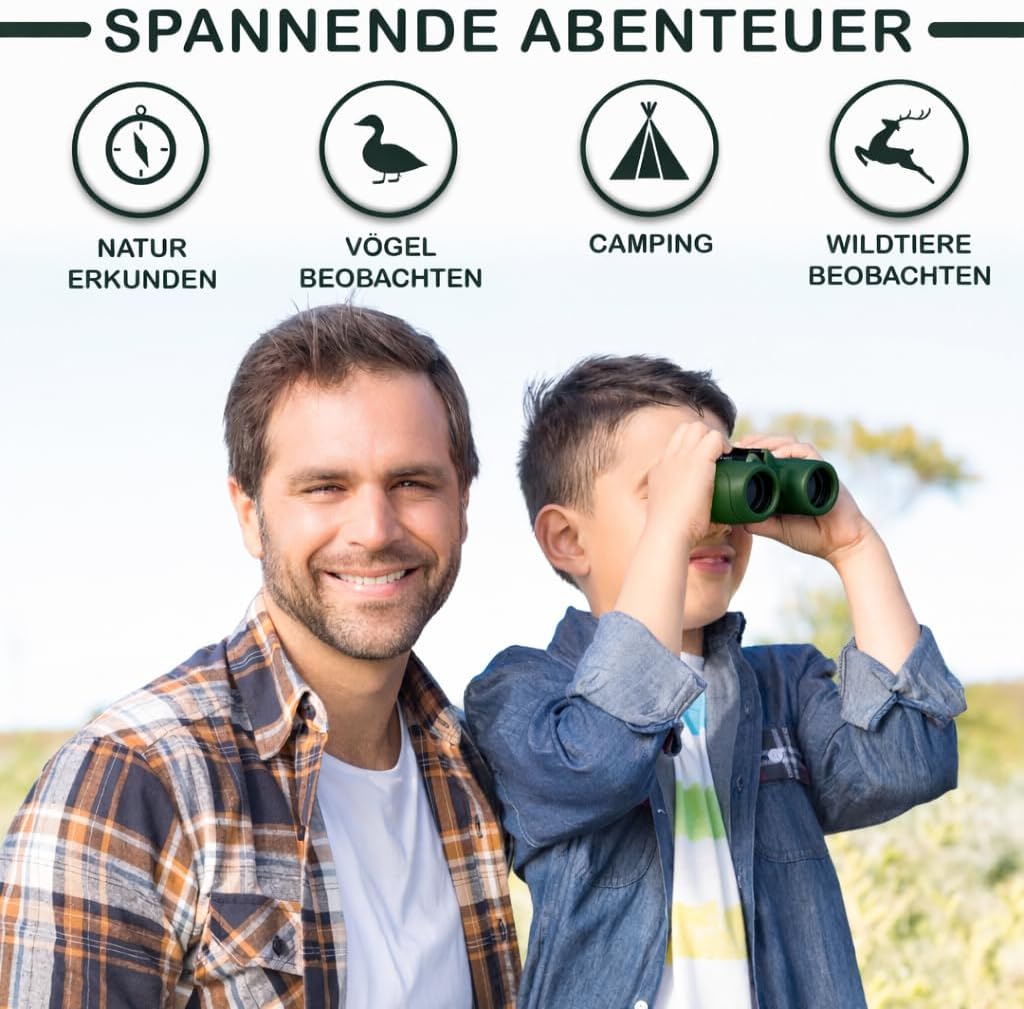 Fernglas für Kinder - Optimales Geschenk für Jungen und Mädchen - Starke Vergrösserung 8X21 – Umfang