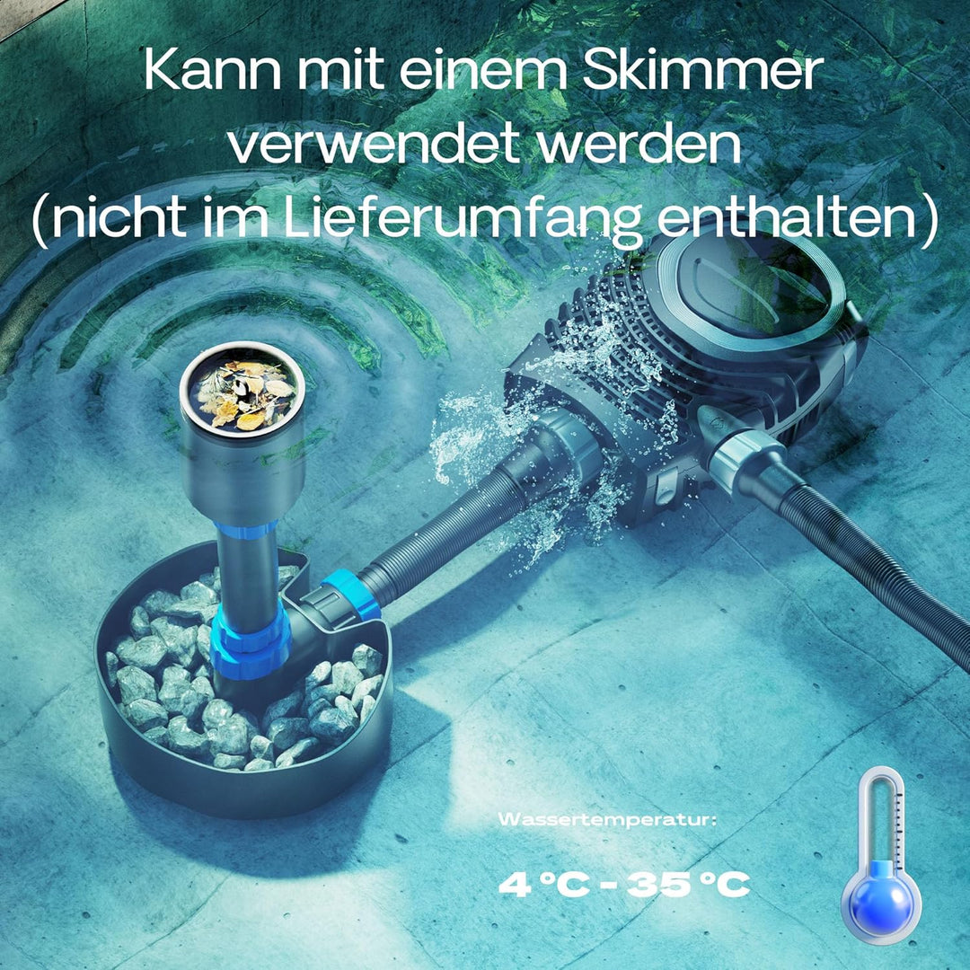 SunSun NEO-12000 SuperECO Teichpumpe 12.000 l/h / 100 W, energiesparende Filterpumpe, Bachlaufpumpe
