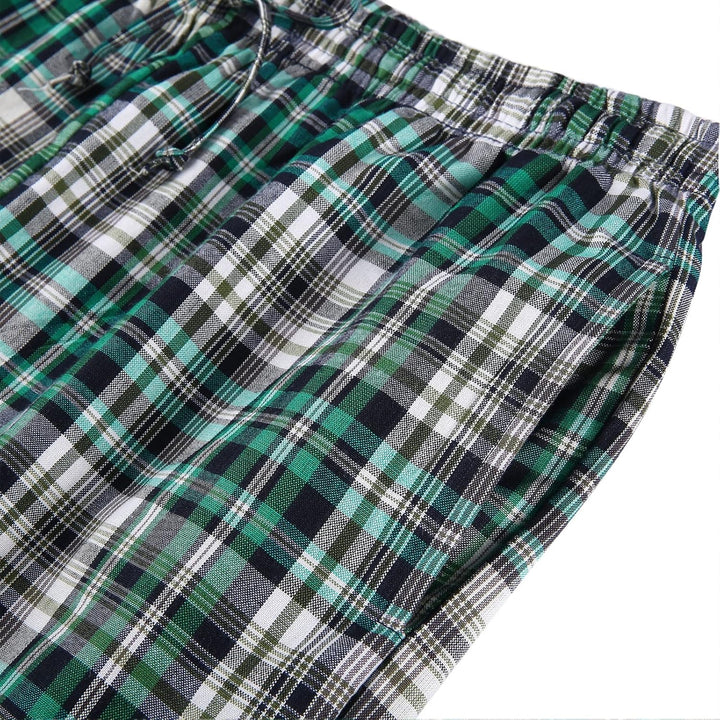 Winovia Schlafanzug Herren Kurz Pyjama 100% Baumwolle Kurzarm Nachtwäsche Nightwear Set mit Rundhals