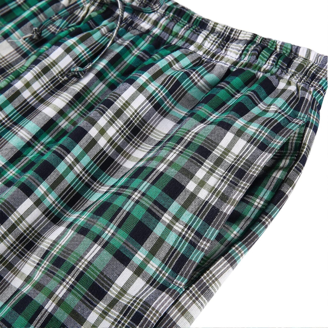 Schlafanzug Herren Kurz Pyjama 100% Baumwolle Kurzarm Nachtwäsche Nightwear Set mit Rundhals Design