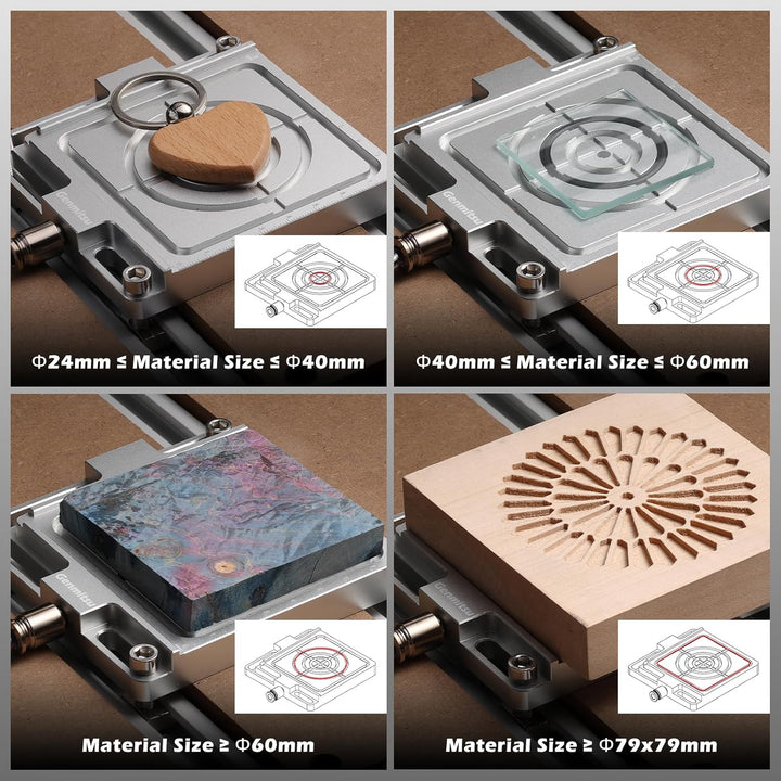 Genmitsu Vakuum-Klemmpod, Aluminium-CNC-Niederhaltesatz für Holzbearbeitung, Metall, Acryl, hochpräz