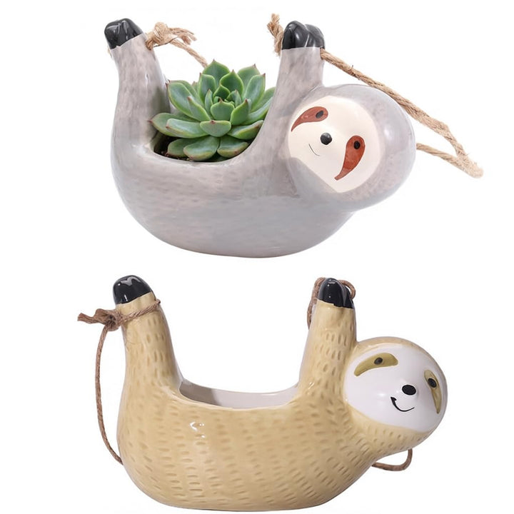 HEMOTON 2 Stück Hängenden Pflanzer Keramik Blumentopf Tier Blumentöpfe Saftigen Bonsai Container Luf