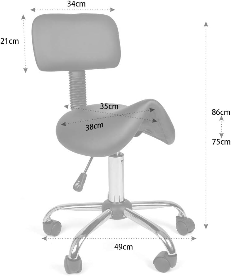 Mingone Sattelhocker Ergonomisch 2 Stück Arbeitshocker Höhenverstellbar 360° Drehbar Sattelstuhl Bür