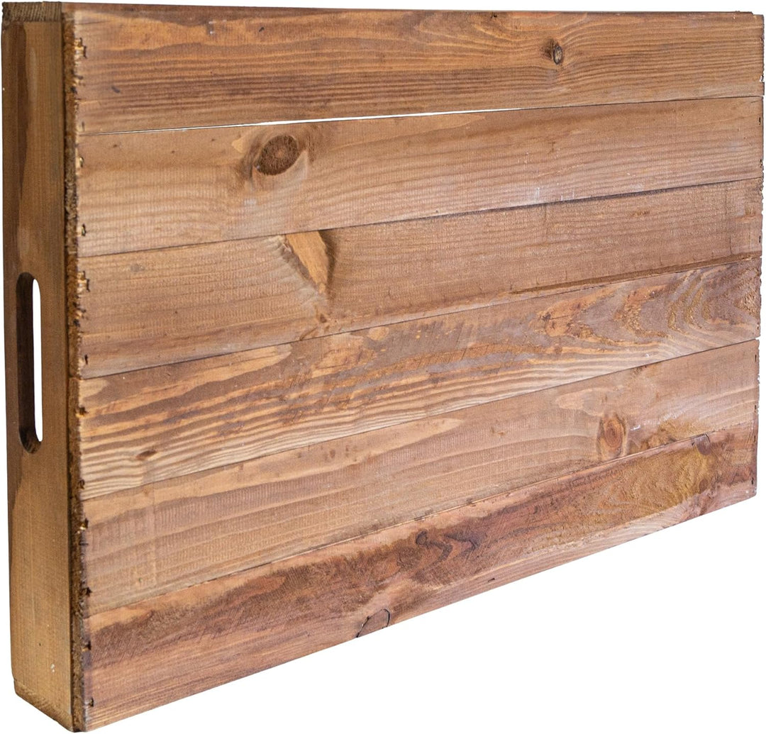 Serviertablett aus Holz 60x40x8cm Holztablett Frühstückstablett Dekotablett Tragetablett Präsentiert