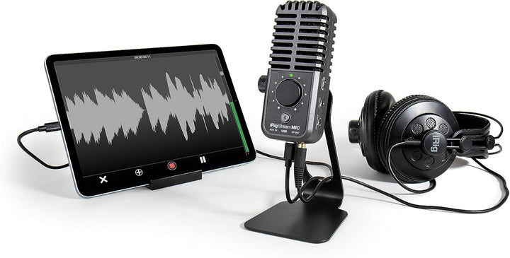 IK Multimedia iRig Stream Mic USB-C Kondensatormikrofon mit integrierter Audioschnittstelle -Podcast