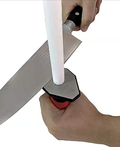 35,6 cm Schleifstab/Schärfstab, 2-in-1 Diamant/Keramik (Körnung 400/1000), Messerschärfer für grobes