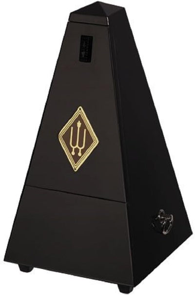 Wittner Metronom 816 Holzgehäuse mit Glocke Taktell Pyramidenform schwarz hochglanz, schwarz hochgla
