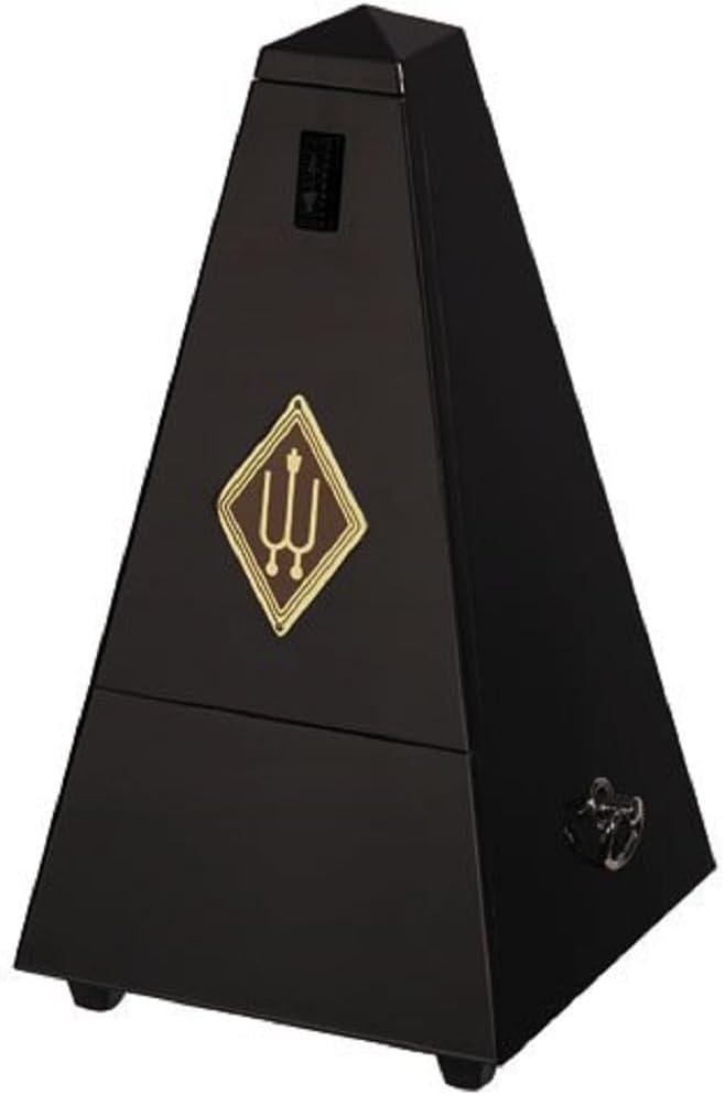 Wittner Metronom 816 Holzgehäuse mit Glocke Taktell Pyramidenform schwarz hochglanz, schwarz hochgla