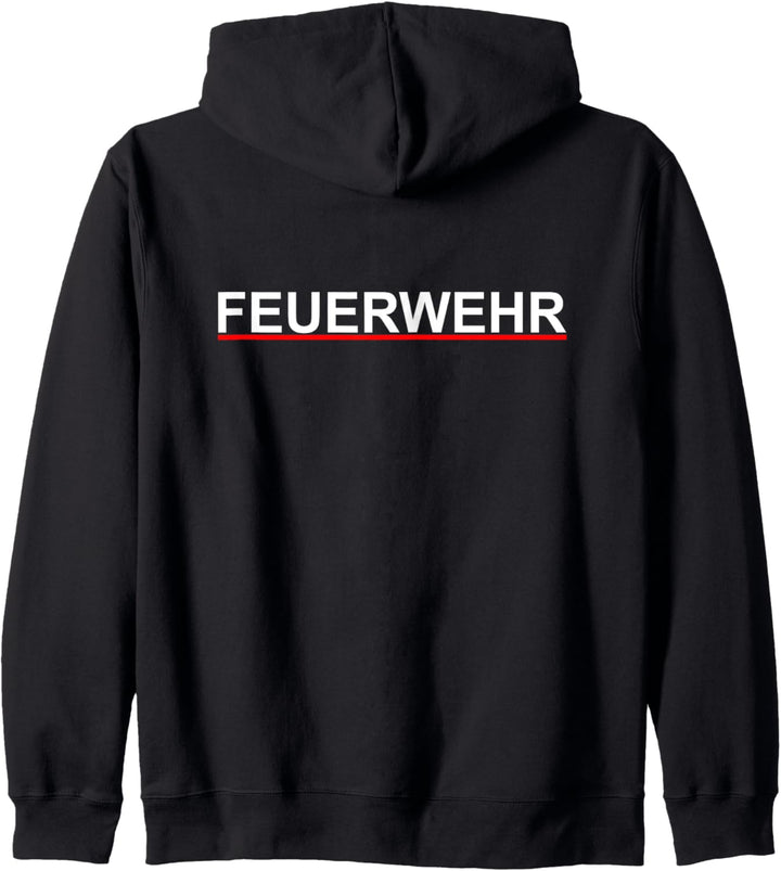 Feuerwehr Sweatjacke mit Rotem Streifen Kapuzenjacke