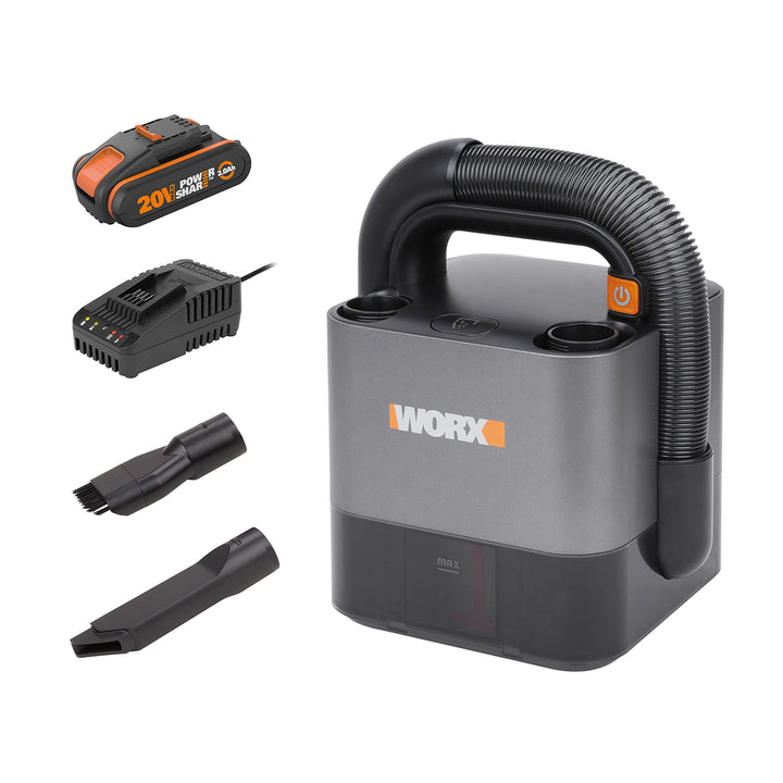 WORX 18V (20V Max) Akku-Handstaubsauger, Cube Vac, WX030, PowerShare, Starke Saugkraft, kompakt und