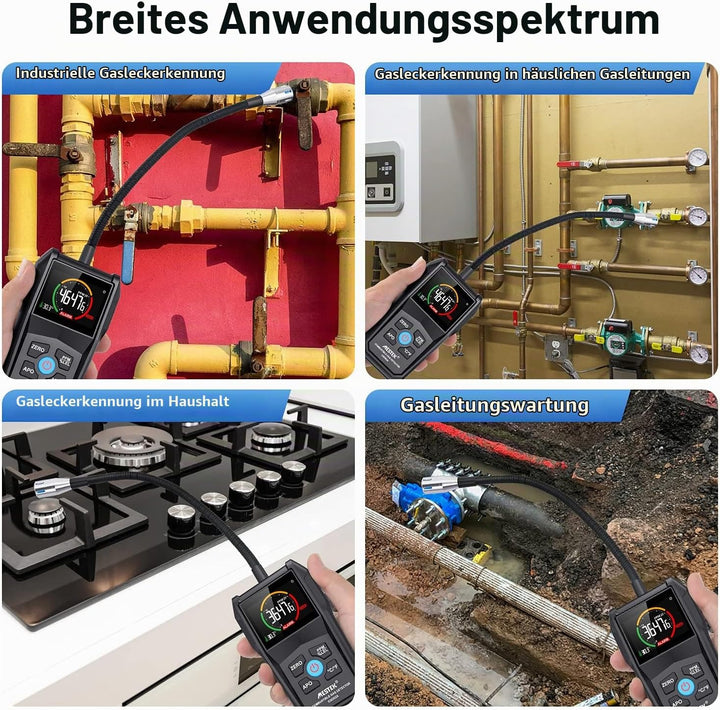 Gasmelder Erdgas Gaslecksuchgerät Tragbarer Leckdetektor MESTEK Methan Propan Butan Haushalts Flüssi