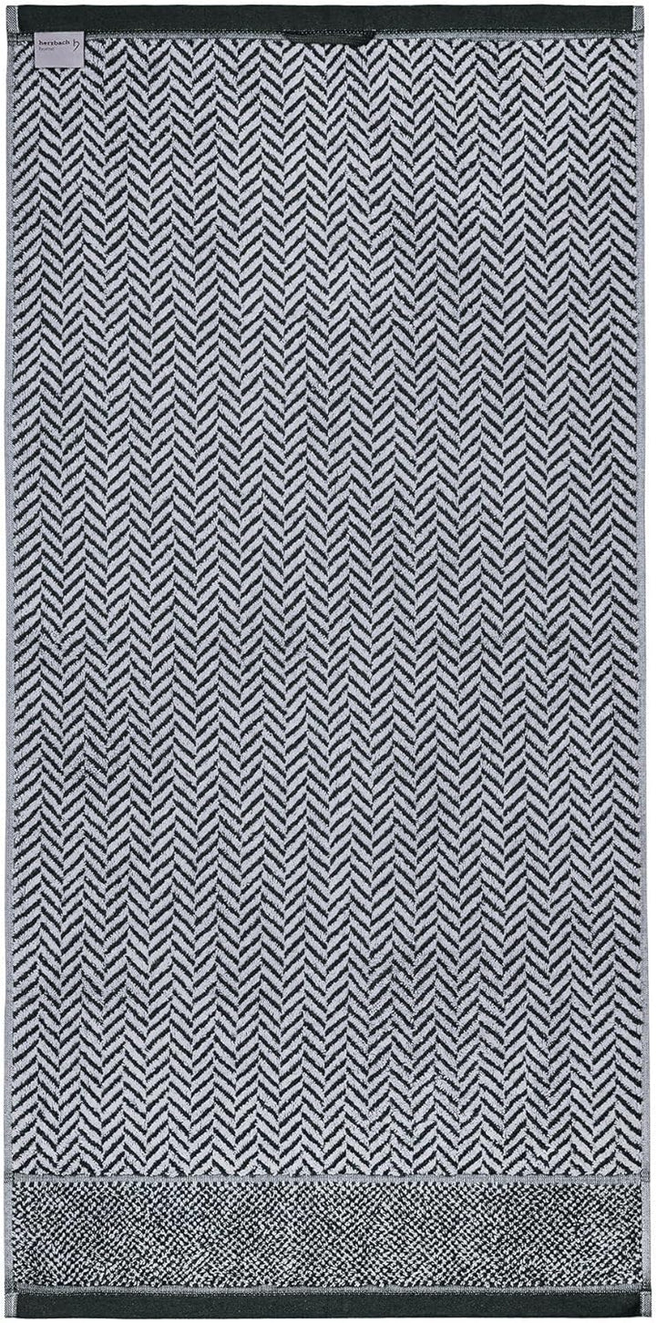 herzbach home Duschtuch 2er Set 100% Baumwolle 70x140 cm Gemustert, anthrazit 2 Duschtücher 70x140 c