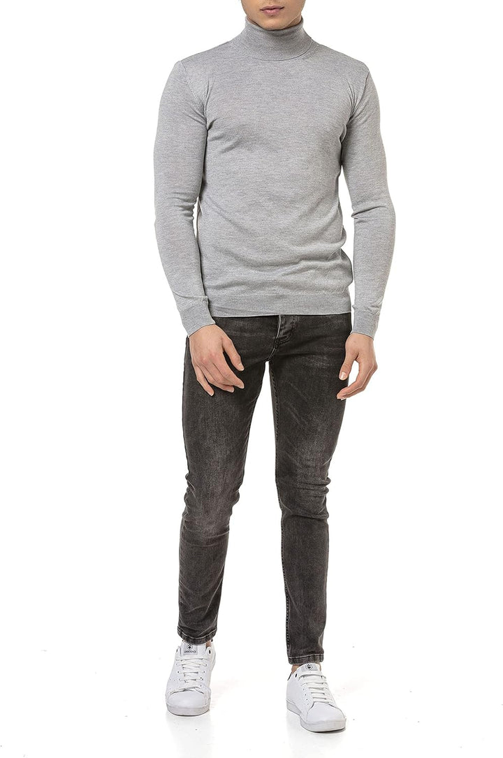 Redbridge Pullover Herren Rollkragenpullover XL Grau, XL Grau