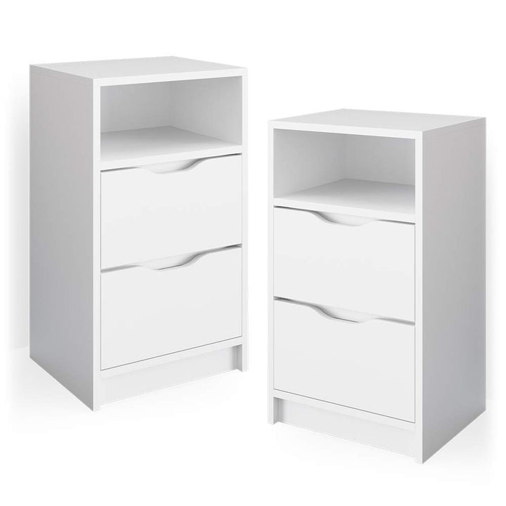 Vicco Nachttisch Ruben, Weiss, 38 x 66.6 cm 2er Set