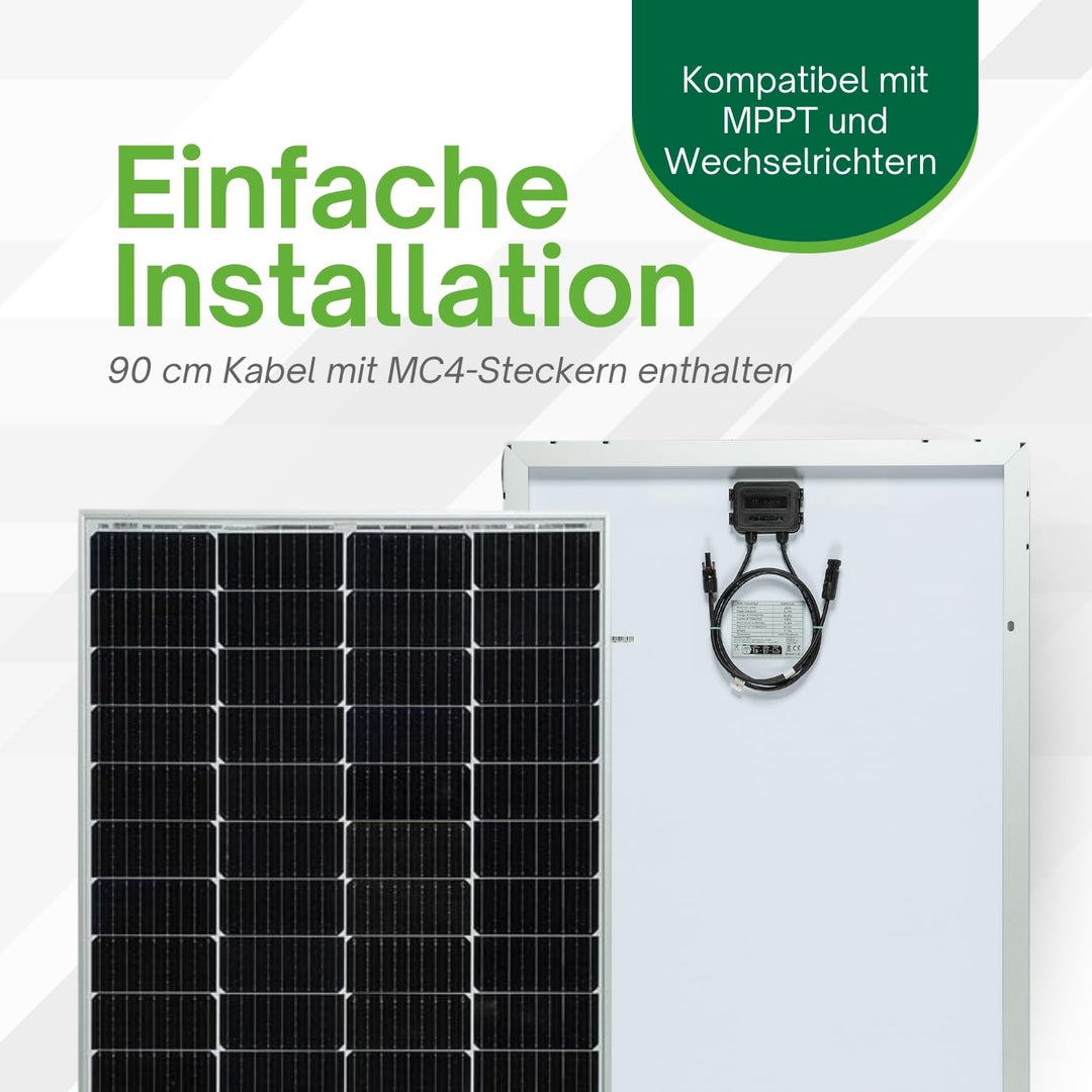 MOSCATELLI PV Modul – 200W Solarpanel für 12V Batterien mit hocheffizienten monokristallinen 9BB PER