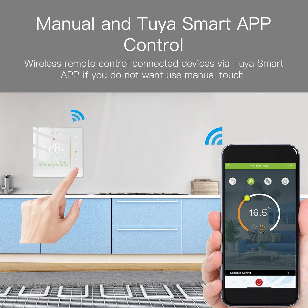 MOES WLAN Smart Thermostat, Warmwasser Thermostat Fussbodenheizung, Programmierbar Raumthermostat Fü
