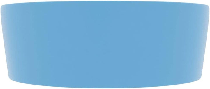 HOMIUSE Luxus-Waschbecken mit üBerlauf Matt Hellblau 36x13 CM Keramik Waschbecken Waschtisch Aufsatz
