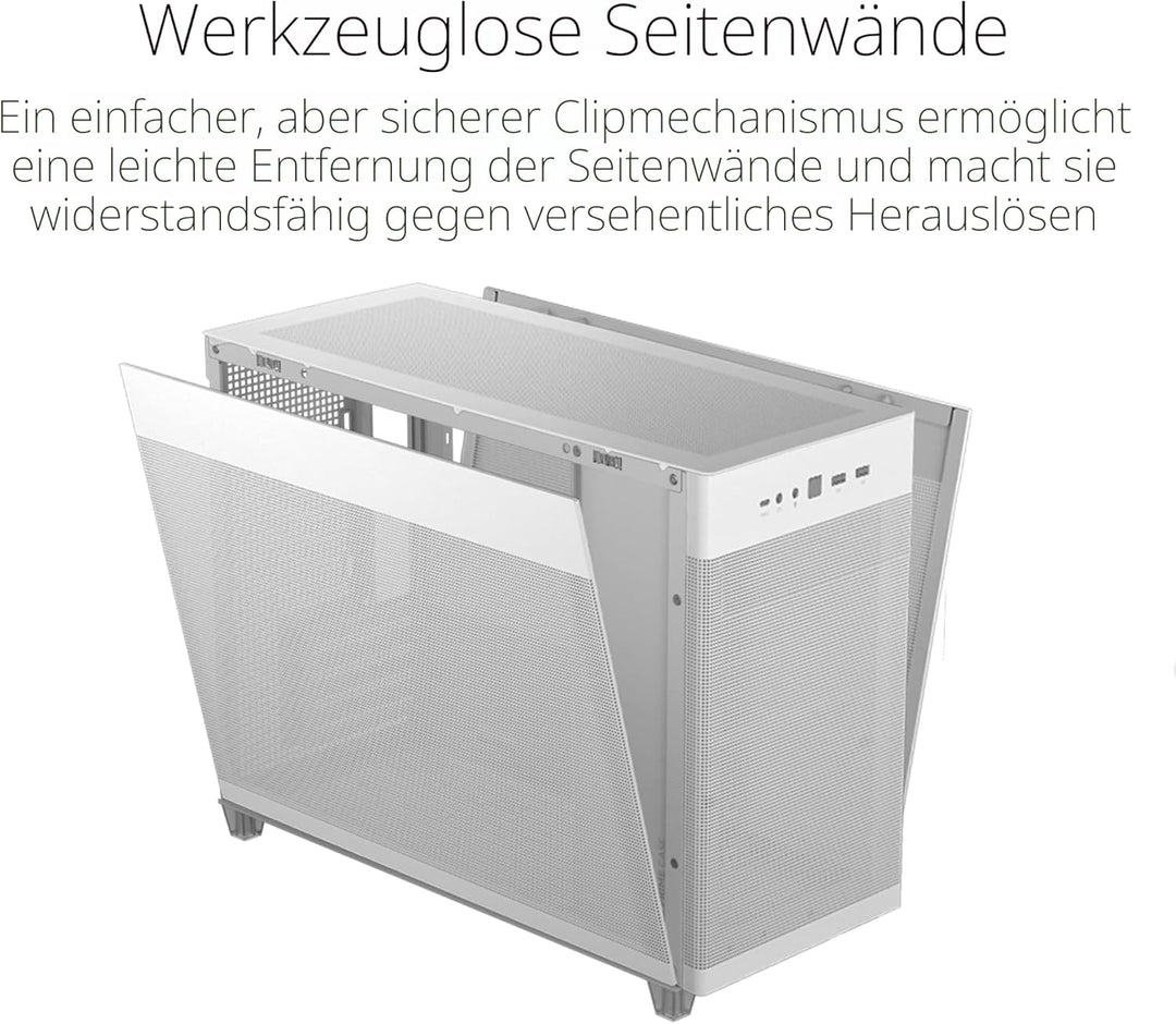 ASUS Prime AP201 MicroATX Gehäuse weiss (33 Liter, unterstützt 280- &amp; 360-mm-Kühler, Grafikkarten bi