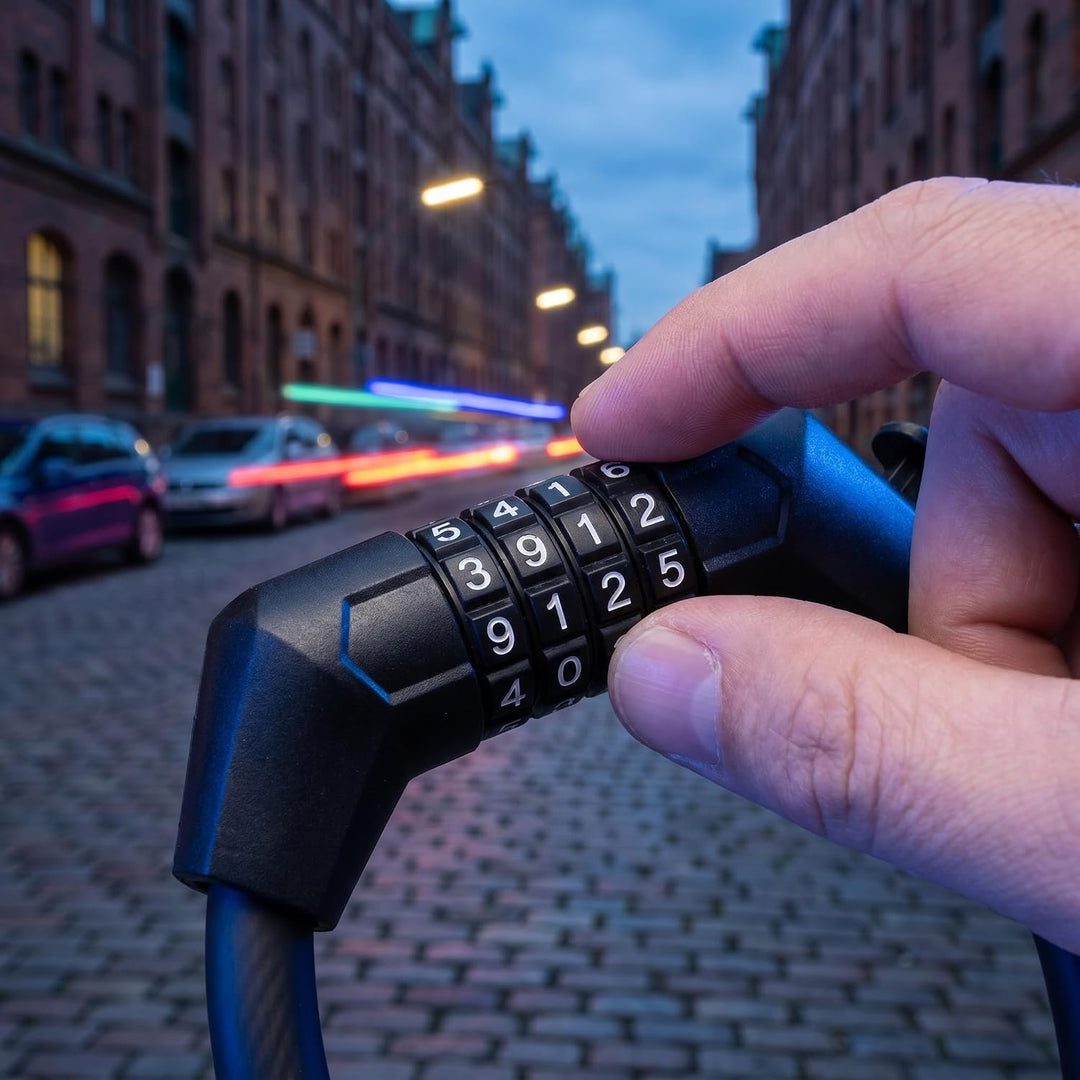 E Scooter Schloss, Fahrradschloss Kettenschloss mit Fahrradhalterung | 4Stellig Zahlencode Doppeltes