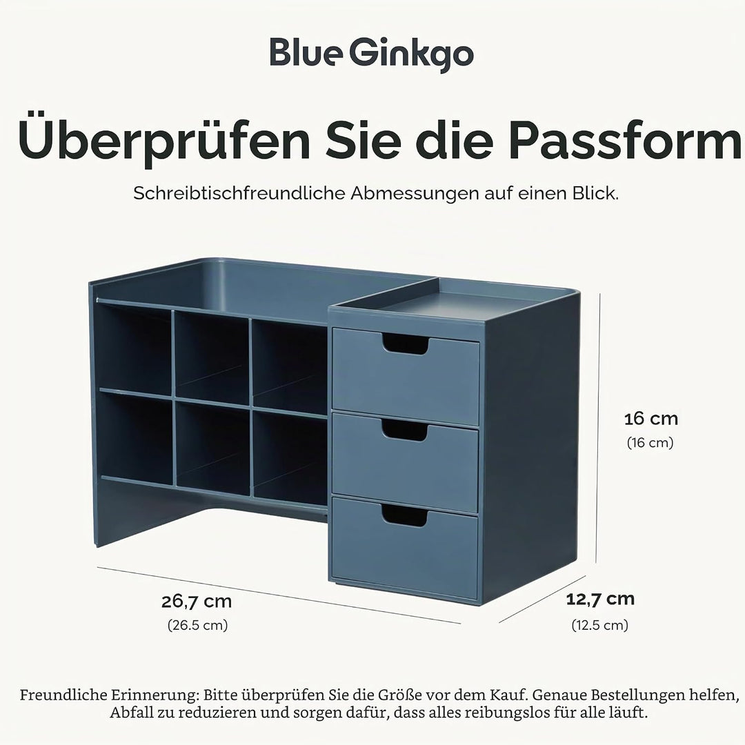 BLUE GINKGO Hive Stack Desk Organizer – Stapelbarer Stiftehalter, Schreibtischorganizer mit Schublad