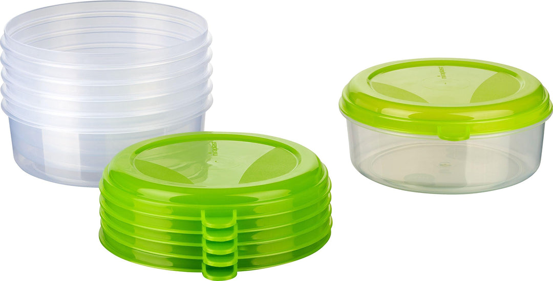 MiraHome Vorratsdosen Set 6x1l rund grün – Perfekt zur Aufbewahrung & Organisation für Lebensmittel