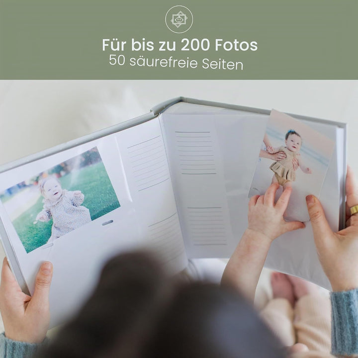 Pearhead My Baby Album, Baby Book Photo Keepsake for New and Expecting Parents, 50 Pages, Holds 200