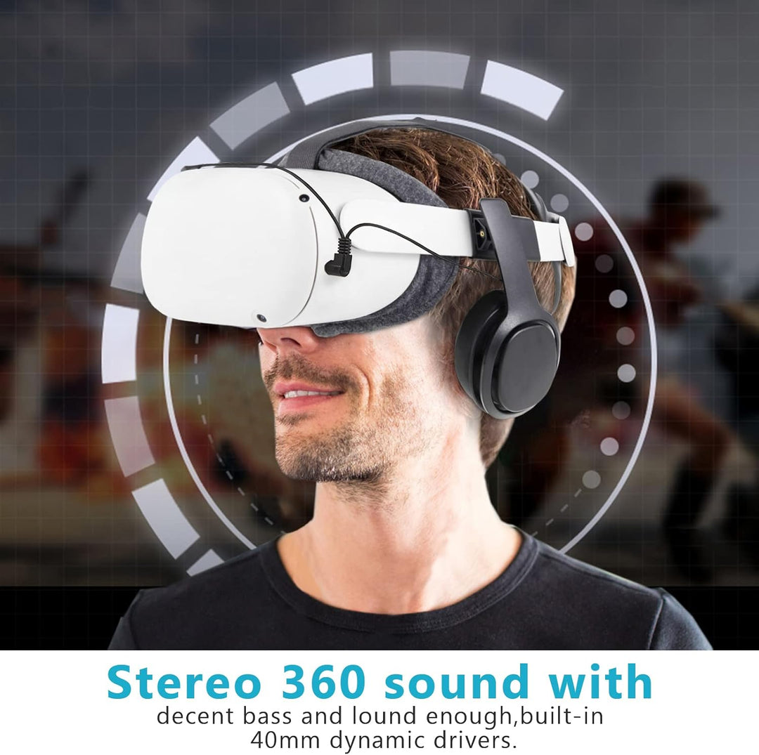 Globular Cluster Stereo VR Headphones Custom Made for Oculus Quest 2 Elite Headband & Original Heads