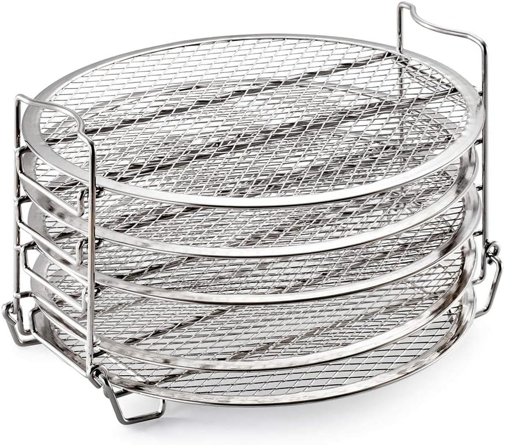 HUSHUI Dörrgestell, Air Fryer Rack, 5-stöckiges Air Fryer Rack, kompatibel mit Ninja Foodi, stapelba