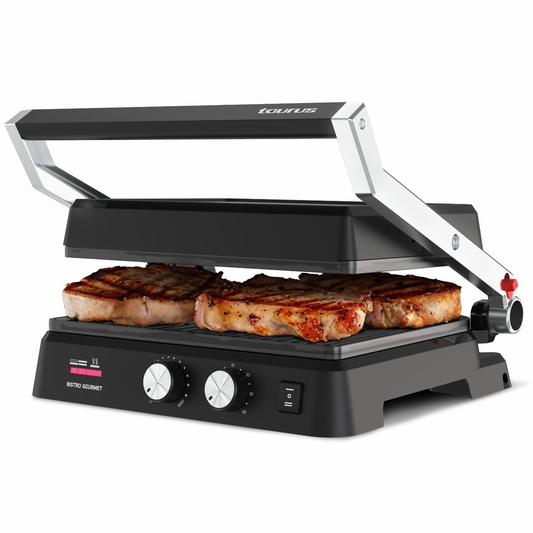 Taurus - Kontaktgrill Bistro 2600W | 2-in-1 Grill & Plancha | 29x23 cm | Stair System Höhenverstellu