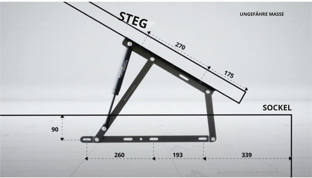 Argomaniz Set von Zwei Scharnier für CANAPE mit 2 Federn von 1250 N 135 cm (für Bett mit Matratze
